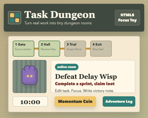 Task Dungeon project view
